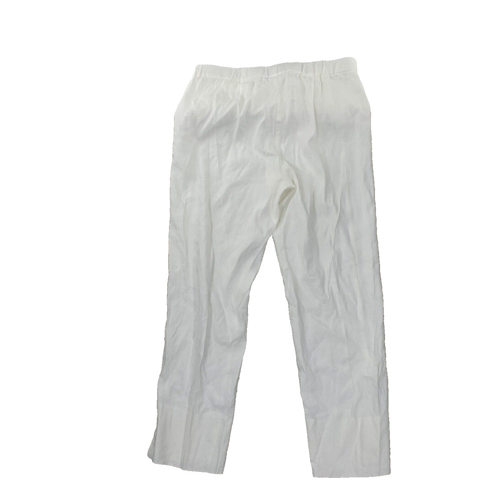 J Jill Women Linen Stretch Small Pants Pull On Elastic Waist 24" Inseam 37-3